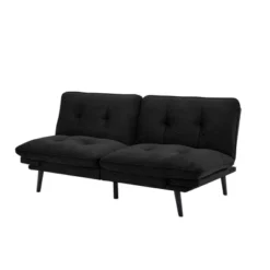 Finley Convertible Futon Sofa Bed Black - Serta -HOMCOM Shop GUEST 38121e83 dc94 4283 b7b0 041ee87cf536