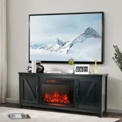 Costway 59'' Fireplace TV Stand W/ 25'' 1350W Electric Fireplace Heater Remote Control -HOMCOM Shop GUEST 38459e45 815e 4ecf 9168 47bdbe3eabc0