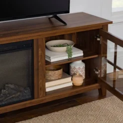 Tasi Transitional Farmhouse Glass Window Pane Door With Electric Fireplace TV Stand For TVs Up To 80" - Saracina Home -HOMCOM Shop GUEST 3996fb8e b862 40de b082 15ae3d8376e2