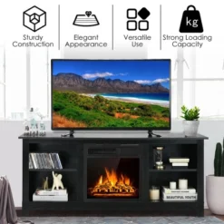 Costway 58'' 2-Tier Fireplace TV Stand W/18'' 1500W Electric Fireplace 65'' -HOMCOM Shop GUEST 39a01f06 da1e 4edf b583 9c29ca8db554