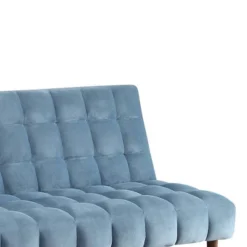 76" Yolandi Futon Teal Velvet/Dark Walnut Finish - Acme Furniture -HOMCOM Shop GUEST 3adb875e 6e4c 4c59 88d3 0011d65b7aca