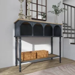 Farmhouse Wood Console Table Black - Olivia & May -HOMCOM Shop GUEST 3b2b8468 df6e 490a a8e9 5391d6064360