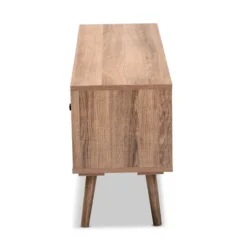 Yuna Natural Wood And Metal 2 Door TV Stand For TVs Up To 40" Brown/Black - Baxton Studio -HOMCOM Shop GUEST 3b54935e c398 4042 91c3 0b6b557784bf