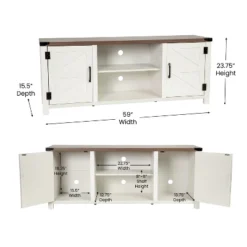 Emma And Oliver 59 Inch Barn Door TV Stand Fits Up To 65" TV's With Adjustable Shelf -HOMCOM Shop GUEST 3b63d7e8 a67b 4be6 b324 eda95d407342