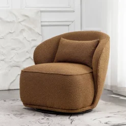 Boucle Upholstered Swivel Barrel Chair - Kinwell 19 Boucle Upholstered Swivel Barrel Chair - Kinwell -HOMCOM Shop GUEST 3bb3f969 d1c2 4ef8 86c6 0b9378ee6cf6