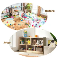 Costway Kids 5-Cube Storage Cabinet 2-Shelf Wood Bookcase Organizer Natural -HOMCOM Shop GUEST 3bc1d31a b51d 4361 9ef0 ec11db92d405