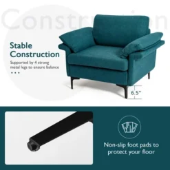 Costway Set Of 2 Fabric Accent Armchair Upholstered Single Sofa W/ Metal Legs -HOMCOM Shop GUEST 3c0ab1a8 28b4 4ca1 b34b 2df5d5ad001e