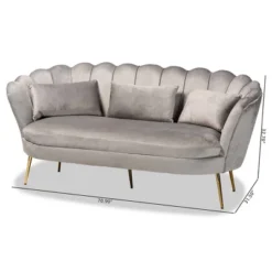 Genia Velvet Fabric Upholstered And Metal Sofa Gray/Gold - Baxton Studio 23 Genia Velvet Fabric Upholstered And Metal Sofa Gray/Gold - Baxton Studio -HOMCOM Shop GUEST 3c2d3cc0 14f3 44f4 a04f f62e34753e2c