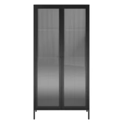 RealRooms Shadwick 2 Door Tall Metal Locker Style Storage Cabinet-Fluted Glass Doors -HOMCOM Shop GUEST 3cbfbf10 0ca8 404c 9735 93525730bcc4