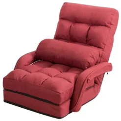 Costway Folding Floor Single Sofa Massage Recliner Chair W/ A Pillow 5 Adjustable Backrest Position Leisure Lounge Couch BlueRedWhite -HOMCOM Shop GUEST 3db062ca 8ba8 4252 9abd 5a462d0bfba8