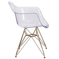 Emma And Oliver 2 Pack Transparent Side Chair With Arms And Gold Base - Accent & Side Chair -HOMCOM Shop GUEST 3e30709c 3699 4038 a04c dc7ac73d8ee9
