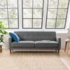 Adair Mid-Century Modern Sofa Couch With Armrest Pockets Tufted Linen Fabric - Mellow -HOMCOM Shop GUEST 3e9337fb 61e5 4be5 94a5 3556afb96990