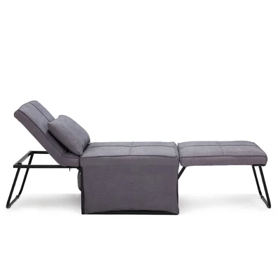 JOMEED CC70 4-in-1 Multi Function Folding Single Sofa Convertible Sleeper Bed With Retractable Footrest And 5 Level Adjustable Backrest, Gray 3 JOMEED CC70 4-in-1 Multi Function Folding Single Sofa Convertible Sleeper Bed With Retractable Footrest And 5 Level Adjustable Backrest, Gray