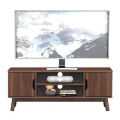 Tangkula TV Stand Storage Media Console For TV’s Up To 50’’ Wooden Entertainment Center W/Shelves Brown/Black/White -HOMCOM Shop GUEST 4073f08e 6e5d 470b b531 87878162c9f2