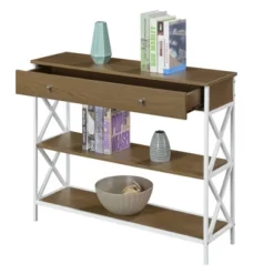 Tucson 1 Drawer Console Table With Shelves Driftwood/White - Breighton Home -HOMCOM Shop GUEST 410d8c76 5d11 4eb2 a322 4f191cca67ab