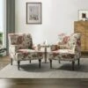 Set Of 2 Reggio Traditional Wooden Upholstered Armchair With Floral Patterns And Nailhead Trim | ARTFUL LIVING DESIGN -HOMCOM Shop GUEST 4355990f 6486 4e9e 8723 38cd6b0932ba