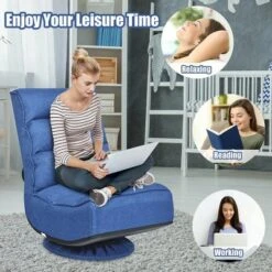 Costway Gaming Chair Fabric 5-Position Folding Lazy Sofa 360 Degree Swivel Grey BlackCoffee -HOMCOM Shop GUEST 4355c904 a56a 4a02 abd2 585c3cef8873