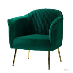 Velvet Barrel Chair With Goden Base Contemporary And Classic Velvet Accent Chair For Living Room | Karat Home -HOMCOM Shop GUEST 435ab026 9e29 4d0a b93e 813152ca7105