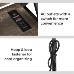 Yaheetech Vintage Wooden Console Table With Power Outlet Sofa Table -HOMCOM Shop GUEST 43885776 26eb 4d63 975a dde793a384d0