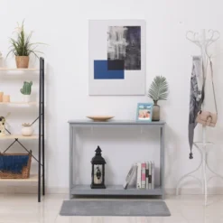 HOMCOM 2-Tier Console Table, Sofa Side Table With Storage Shelf, X Design For Entryway, Living Room, And Hallway -HOMCOM Shop GUEST 438b3d07 641d 4abb b613 49244cdbead0