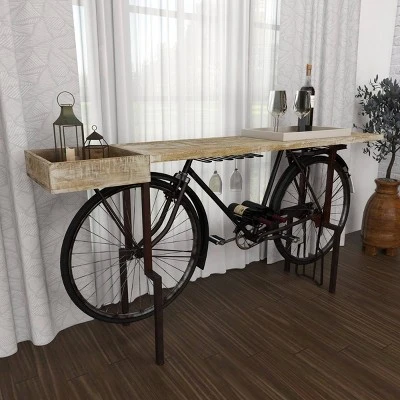 Rustic Metal Console Table Black - Olivia & May 12 Rustic Metal Console Table Black - Olivia & May - Image 10