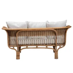 Edana Natural Rattan Sofa With Cushion White/Natural Brown - Bali & Pari -HOMCOM Shop GUEST 44071ef6 b184 4d74 9363 30fc1a3b86ec