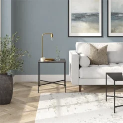 Black Bronze Side Table With Metal Tabletop - Henn&Hart