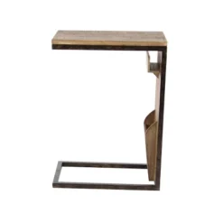 Rustic Side Table Brown - Olivia & May -HOMCOM Shop GUEST 44a65b40 8e32 4661 b06b ba6957a58878