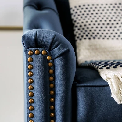 Fawne Camelback Sofa Blue - Furniture Of America 7 Fawne Camelback Sofa Blue - Furniture Of America - Image 5