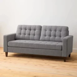 76” Brynn Upholstered Square Arm Sofa With Buttonless Tufting - Brookside Home -HOMCOM Shop GUEST 45dd341f 3917 4646 bfb2 c062cb86f64d