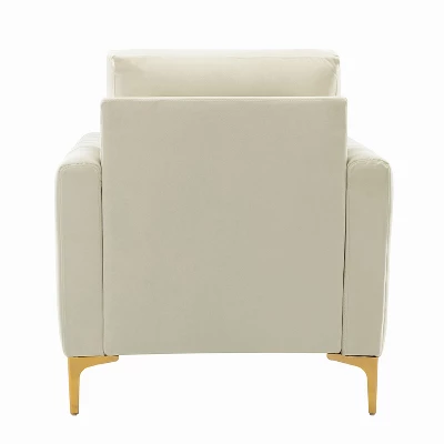 Iapygia Contemporary Tufted Wooden Upholstered Club Chair With Metal Legs For Bedroom And Living Room Club Chair | ARTFUL LIVING DESIGN 6 Iapygia Contemporary Tufted Wooden Upholstered Club Chair With Metal Legs For Bedroom And Living Room Club Chair | ARTFUL LIVING DESIGN - Image 4
