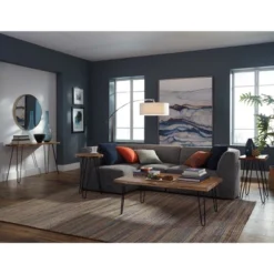 Alaterre Furniture Hairpin Live Edge Round End Table Metal And Wood Natural Brown -HOMCOM Shop GUEST 46ba6132 3b06 4152 842a d5756a0243ea