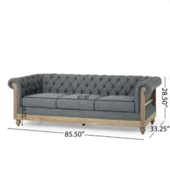 Saragus Chesterfield Tufted 3 Seater Sofa With Nailhead Trim Charcoal/Dark Brown - Christopher Knight Home 17 Saragus Chesterfield Tufted 3 Seater Sofa With Nailhead Trim Charcoal/Dark Brown - Christopher Knight Home -HOMCOM Shop GUEST 4712abc4 75b6 4b30 9b2c 01a26ac3a356