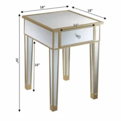 Gold Coast Mirrored End Table With Drawer - Breighton Home -HOMCOM Shop GUEST 48b4b58f a9e7 4065 9de3 9960bbef6332