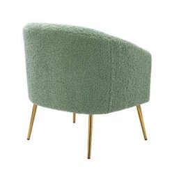 Vicenza Wooden Upholstered Accent Chair Contemporary Living Room Chair Polyester Barrel Chair With Metal Legs For Bedroom | Karat Home -HOMCOM Shop GUEST 492062f3 4409 4412 a791 35a18f878f9a