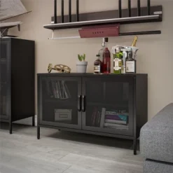 RealRooms Shadwick 2 Door Storage Cabinet-Mesh Metal Locker -HOMCOM Shop GUEST 49a9aa69 2ea2 4ecf bba7 5c73496cb7f8