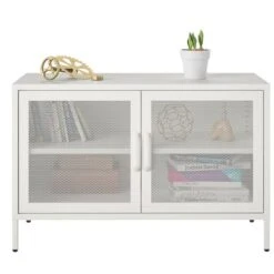 RealRooms Shadwick 2 Door Storage Cabinet-Mesh Metal Locker -HOMCOM Shop GUEST 4a525949 78ad 484f 82df 3a87c5a17977