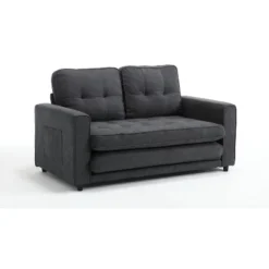 Convertible Folding Futon Sofa Bed, Dark Gray - ModernLuxe -HOMCOM Shop GUEST 4a8708bb 33e1 4d8d a533 a86dfb836de8