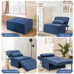 Costway 4 In 1 Multi-Function Sofa Bed Convertible Sleeper Folding Ottoman -HOMCOM Shop GUEST 4afceeb5 17f7 461f aac5 9d8d33ec245b