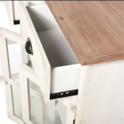 3 Door/2 Drawer Shabby Chic Window Pane Cabinet Antique White/Natural - StyleCraft -HOMCOM Shop GUEST 4c3a174d 8814 4df6 8895 b13bb60d1263