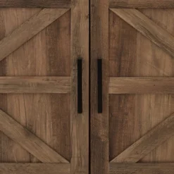 Atticus Modern Farmhouse 2 Door Corner TV Stand For TVs Up To 55" Rustic Oak - Saracina Home -HOMCOM Shop GUEST 4c8dcf3c ad69 425f 9117 f6aaa0b7bb81