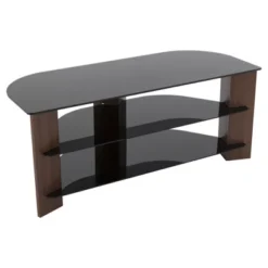 Glass Shelves TV Stand For TVs Up To 55" Walnut/Black - AVF