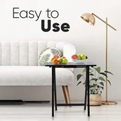 PJ Wood Lightweight Rectangle Folding TV Snack Tray Tables With Compact Storage Rack, Solid Wood Construction, Black, (2 Piece Set) -HOMCOM Shop GUEST 4de2117b d0f6 4cb8 8e0a b054d0ef6c2d