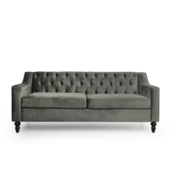 Knouff Modern Glam Tufted Velvet 3 Seater Sofa - Christopher Knight Home -HOMCOM Shop GUEST 50cc4edd 83fc 4087 921c 1dc7b1f0fba7