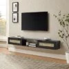 Modern Boho Floating TV Stand For TVs Up To 80" With Rattan Doors Black - Saracina Home 2 Modern Boho Floating TV Stand For TVs Up To 80" With Rattan Doors Black - Saracina Home -HOMCOM Shop GUEST 50cc7cf4 fd0b 4d97 938d 63d8605d0385