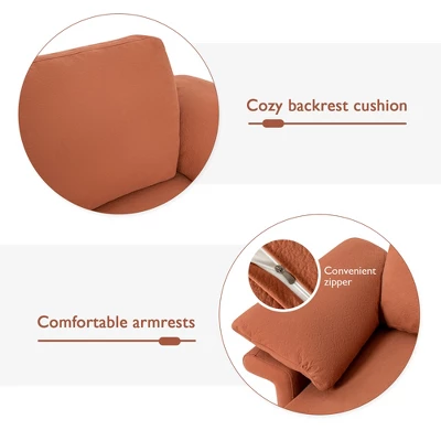 Costway Modern Fabric Accent Armchair Upholstered Single Sofa W/ Metal Legs Rust RedGreen 9 Costway Modern Fabric Accent Armchair Upholstered Single Sofa W/ Metal Legs Rust RedGreen - Image 7