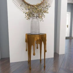 Contemporary Aluminum Melting Accent Table - Olivia & May -HOMCOM Shop GUEST 518156a7 5eec 4225 8ae6 06eb78421349