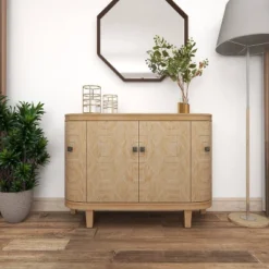 Traditional Carved Wood Curved Cabinet Brown - Olivia & May -HOMCOM Shop GUEST 51af596d d6b9 45f6 8256 b1d54c230b9b