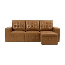 Javier Genuine Leather Upholstered Sofa Set 87" Wide Sofa With Removable Back Cushions And Hidden Interior Storage | ARTFUL LIVING DESIGN -HOMCOM Shop GUEST 520bc447 ca0f 4da7 8e37 b52f7832950b