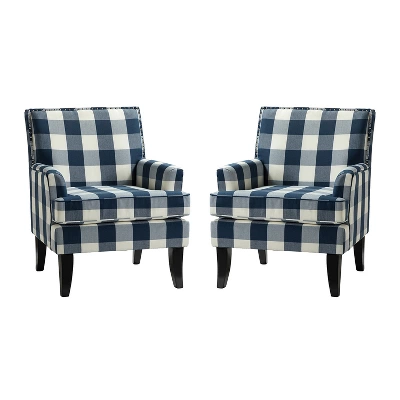 Set Of 2 Sara Upholstered Accent Arm Chair With Nail Head Trim | Karat Home-Stripe Red 15 Set Of 2 Sara Upholstered Accent Arm Chair With Nail Head Trim | Karat Home-Stripe Red - Image 14